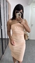Vestido Canelado Ribana Midi Nula Manga Laura Pêssego - Menta Pimenta Rosa - Loja de roupas femininas - estilo - Moda básica - atemporal - estilosa