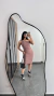 Vestido Canelado Ribana Midi Nula Manga Laura Nude Chocolate