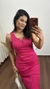 Vestido Canelado Ribana Midi Gola V Regata Melina Pink - comprar online