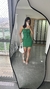 Vestido Canelado Ribana Alça Franzido Maitê Verde Bandeira - comprar online