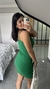 Vestido Canelado Ribana Alça Franzido Maitê Verde Bandeira - Menta Pimenta Rosa - Loja de roupas femininas - estilo - Moda básica - atemporal - estilosa