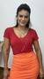 Saia Midi Fenda Canelada Forrada Premium Jessica Laranja - loja online
