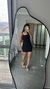 Vestido Canelado Ribana Alça Franzido Maitê Preto