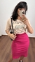 Saia Canelada Ribana Midi Fenda Cléo Pink - comprar online