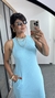 Vestido Canelado Ribana Midi Longuete Longo Regata Paola Azul Claro - loja online