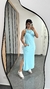 Vestido Canelado Ribana Midi Longuete Longo Regata Paola Azul Claro - comprar online