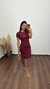 Vestido Canelado Ribana Midi Tradicional Manga Curta Erika Marsala - comprar online