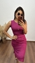 Conjunto Canelado Ribana Saia Midi Blusa Regata Cropped Heloísa Fúcsia - comprar online