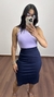 Saia Canelada Ribana Midi Fenda Cléo Azul Marinho - Menta Pimenta Rosa - Loja de roupas femininas - estilo - Moda básica - atemporal - estilosa