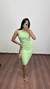 Vestido Canelado Ribana Midi Nula Manga Laura Verde Menta - comprar online