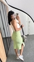 Saia Canelada Ribana Midi Fenda Cléo Verde Menta - Menta Pimenta Rosa - Loja de roupas femininas - estilo - Moda básica - atemporal - estilosa