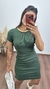 Vestido Ribana Canelado Classic Curto Verde Militar na internet