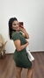 Vestido Ribana Canelado Classic Curto Verde Militar - Menta Pimenta Rosa - Loja de roupas femininas - estilo - Moda básica - atemporal - estilosa