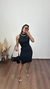Vestido Canelado Ribana Midi Regata Gola Alta Cecília Preto