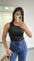 Blusa Canelada Ribana Regata Sofia Preta - comprar online