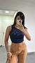 Blusa Canelada Ribana Regata Sofia Azul Marinho - comprar online