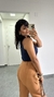 Blusa Canelada Ribana Regata Sofia Azul Marinho na internet