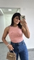 Blusa Canelada Ribana Regata Sofia Rosé