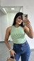 Blusa Canelada Ribana Regata Sofia Verde Menta