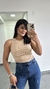 Blusa Canelada Ribana Regata Sofia Nude