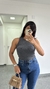 Blusa Canelada Ribana Regata Sofia Cinza Chumbo - comprar online