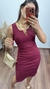 Vestido Canelado Ribana Midi Gola V Regata Melina Marsala - Menta Pimenta Rosa - Loja de roupas femininas - estilo - Moda básica - atemporal - estilosa