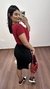 Saia Canelada Ribana Midi Fenda Cléo Preta - Menta Pimenta Rosa - Loja de roupas femininas - estilo - Moda básica - atemporal - estilosa
