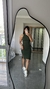 Vestido Canelado Ribana Midi Regata Gola Alta Cecília Verde Militar - comprar online