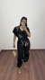 Macacão Viscose Decote Marisa Estampado Preto