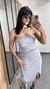 Vestido Canelado Ribana Midi Tomara que Caia Fenda Bojo Beatriz Cinza Mescla - Menta Pimenta Rosa - Loja de roupas femininas - estilo - Moda básica - atemporal - estilosa