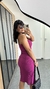 Vestido Canelado Ribana Midi Tomara que Caia Fenda Bojo Beatriz Fúcsia - Menta Pimenta Rosa - Loja de roupas femininas - estilo - Moda básica - atemporal - estilosa
