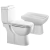 Set Inodoro y Bidet con Deposito Dual y Tapa Cierre Suave