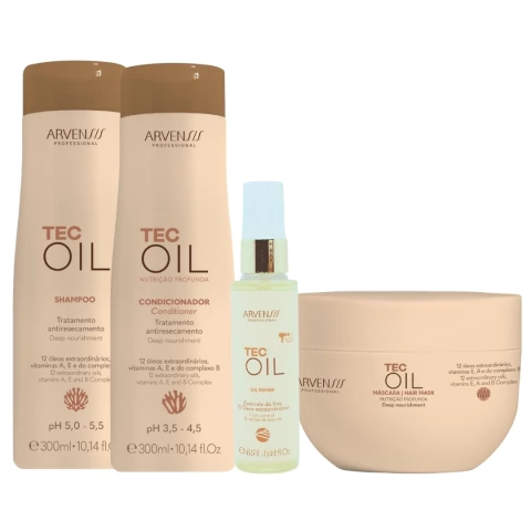 Kit Completo Tec Oil Arvensis - Shampoo + Condicionador + Oil Repair + Máscara - comprar online