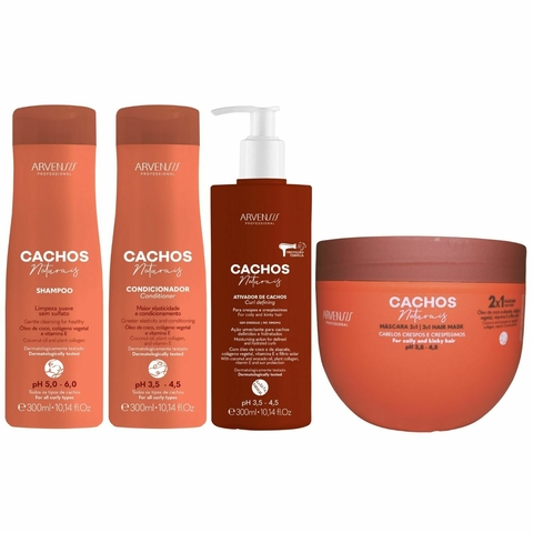 Kit Cachos Arvensis Shampoo + Condicionador + Ativador Crespos + Máscara 2x1 - comprar online