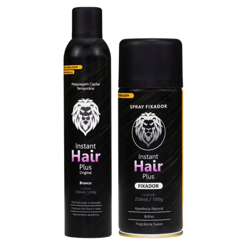 Kit Instant Hair Plus Maquiagem Capilar Branco Spray Fixador