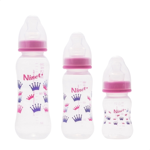 Mamadeira Acinturada Kit com 3 Unidades Rosa - Ninet