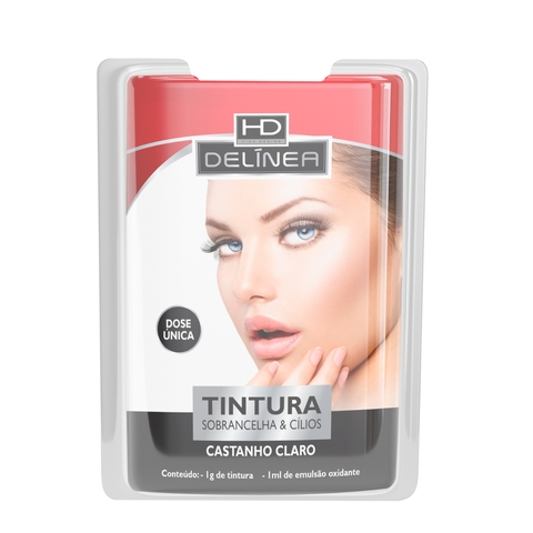 Tinta para Sobrancelhas & Cílios Tintura Profissional HD Delínea Dose Única - Castanho Claro 1g