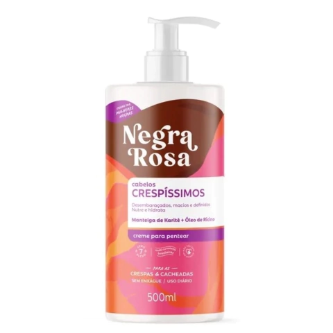 Creme Para Pentear Cabelos Crespíssimos Negra Rosa 500ml