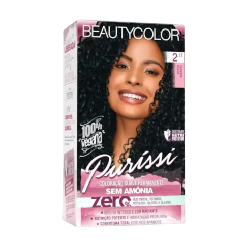 Tinta Para Cabelo Sem Amônia Puríssi 2.11 Preto Azulado - BeautyColor