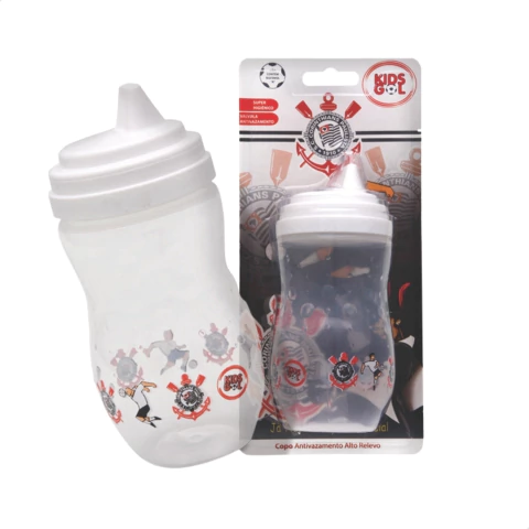 Copo Alto Relevo Antivazamento Corinthians Oficial Livre de BPA Kids Gol - comprar online