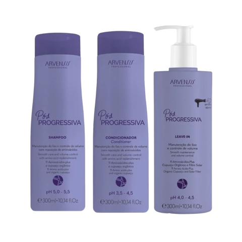 Kit Arvensis Pós Progressiva - Shampoo + Condicionador + Leave-in - comprar online