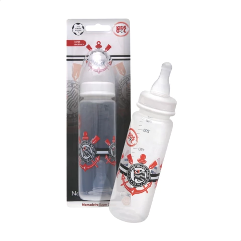 Mamadeira Oficial do Corinthians Bico Redondo Tamanho 02 Livre de BPA 240ml - Kids Gol