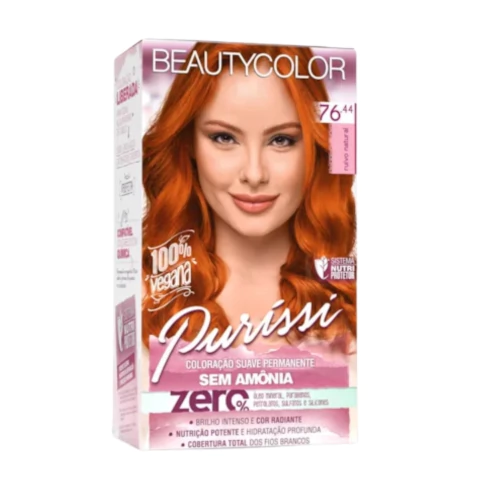 Tinta Para Cabelo Sem Amônia Puríssi 76.44 Ruivo Natural - BeautyColor