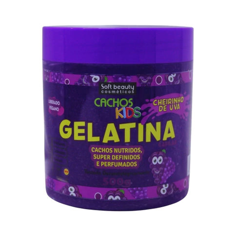 Gelatina Capilar Infantil Uva Cachos Kids 500g - Soft Beauty