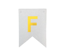 Banderin Feliz Cumpleaños Glitter Plateado, letras stamping Dorado - comprar online