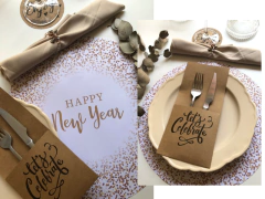 Imagen de Plato de Sitio Confetti Happy New Year