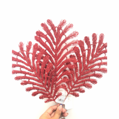 Hoja Roja con Glitter
