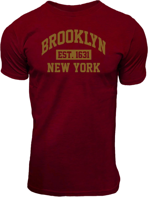 Remera De Algodón Brooklyn bordó