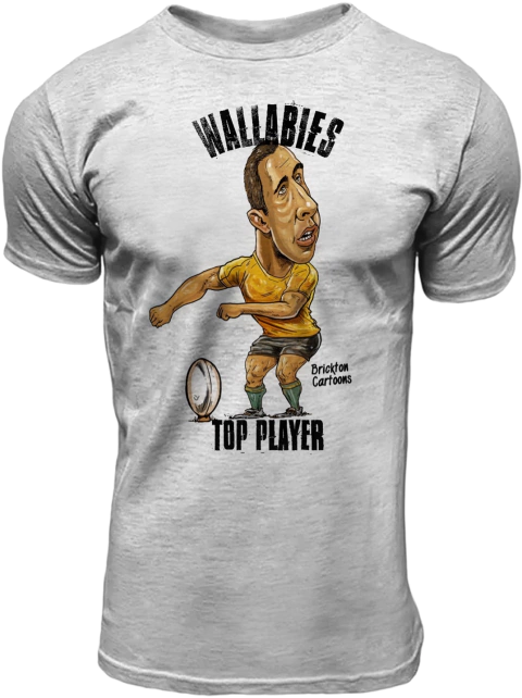 Remera Brickton Cartoons Top Wallabies Gris Melange