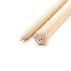 Agujas Tejer De Madera Tricot N° 12mm X 6 Pares